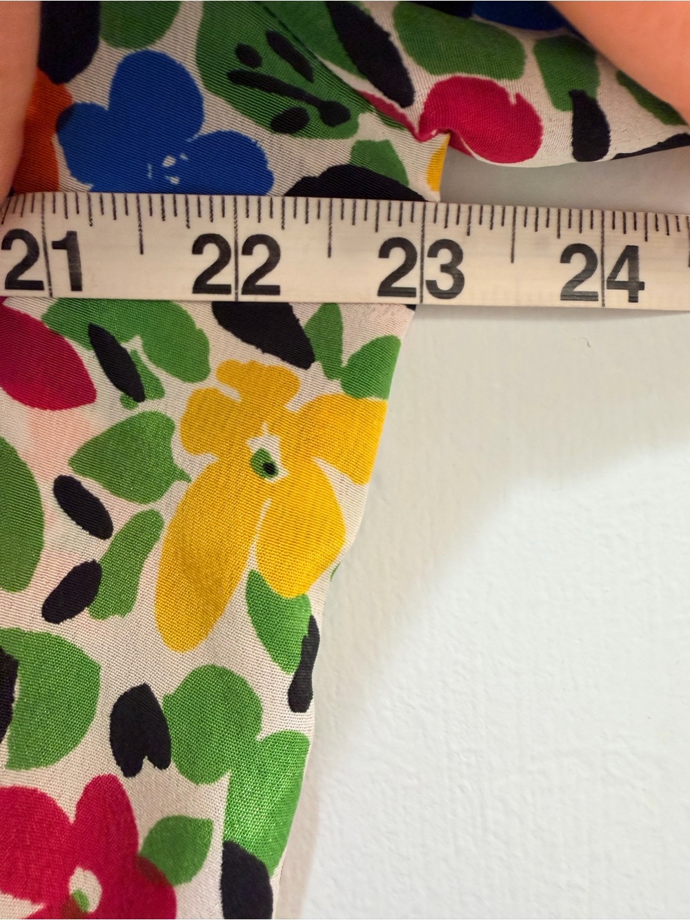 Vintage 80s Counterparts Floral Short Sleeve Blouse Bold Bright Button Back 16 - Picture 10 of 12